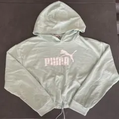 【美品】プーマ PUMA トレーナー フード付き パステルグリーン M