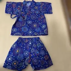 ベビー用甚平　花火柄　ブルー系
