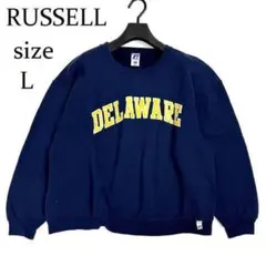 USA古着 ラッセル カレッジロゴ DELAWARE スウェット トレーナー L