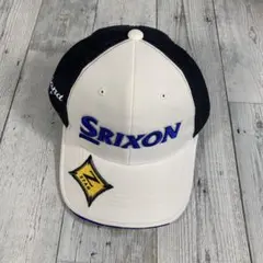 未使用 SrixonZ STAR ゴルフメンズキャップホワイトネイビー ロゴ帽子