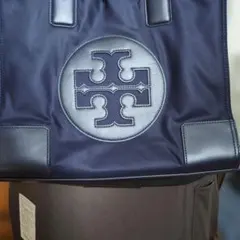 トリーバーチ　ネイビー トートバッグ ロゴ刺繍