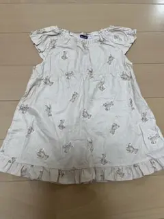 テディベア柄 くま柄 半袖 チュニック ワンピース 100 美品 未使用のサムネイル