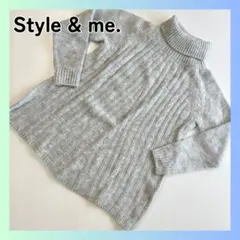 美品　スタイルアンドミー　タートルネック ケーブルニット グレー　Mサイズのサムネイル