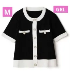 【美品】グレイル トップス バイカラーポケットデザインニットカーディガン GRL
