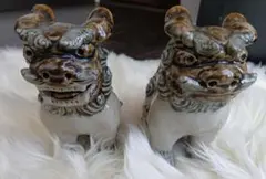 シーサー 置物 陶器 ペア 一対 獅子 魔除け 縁起物 16cm