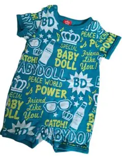 BABY DOLLロンパース 70cm ターコイズ
