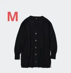 ユニクロ　UVカットVネックロングカーディガン　長袖　黒　M　UNIQLO