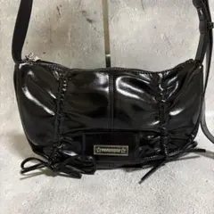 Y2K パテントレザーショルダーバッグ リボン 平成 archive