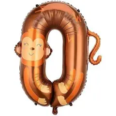 40インチ (101cm) 数字　0 大きい風船 数字バルーン　さる