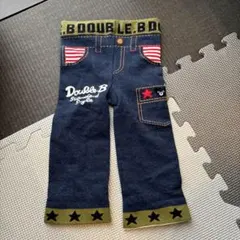 DOUBLE.B クマ刺繍 デニム風パンツ 100cm