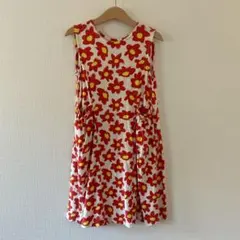 ブリーズ 花柄ノースリーブワンピース 赤 120 女の子服 リゾート
