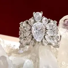 ヴィンテージデザインアクセサリーリング指輪シルバー大粒ストーン遺品整理生前整理