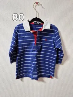 Ralph Lauren ストライプ 長袖ポロシャツ 80