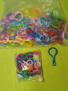 カラフル プラスチックリング＆フックセット ハンドメイド素材