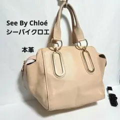 See By Chloé シーバイクロエ 本革 ハンドバッグ ピンク レザー