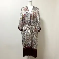 ZARA ザラ　花柄　リボンベルト　カーディガン　羽織り　大人　素敵　春