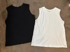 ユニクロ✨シンプルおしゃれ　タンクトップ 2枚セット (黒・白)