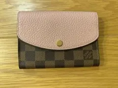 LOUIS VUITTON 三つ折り財布 ピンク/ブラウン