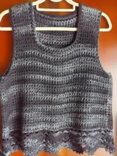 手編みニット ベスト