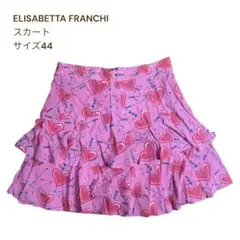 ELISABETTA FRANCHI ハートフリルミニスカート ピンクのサムネイル
