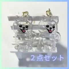値下げ ポメラニアン 毛玉キーホルダー 2点 毛玉玉入れ