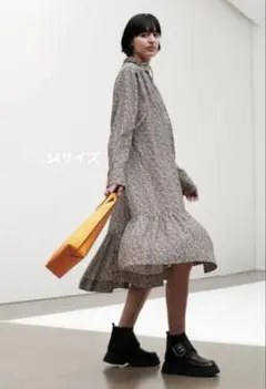 GANNI ギャザー パネル フリルワンピースのサムネイル