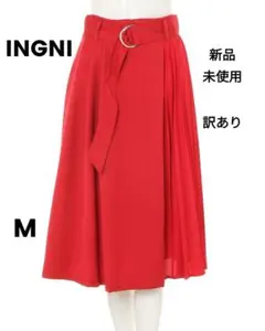 星夢りり様　INGNI イング プリーツ切替TRミディスカート アカ