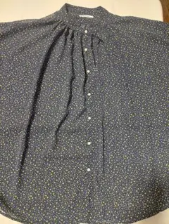Manon花柄ビッグアミカルシャツネイビー
