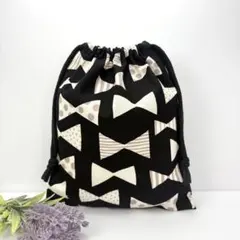 巾着袋　ハンドメイド　コップ袋　リボン柄