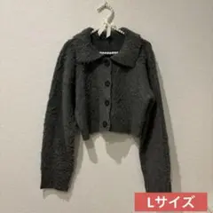 グレー　ニットカーディガン