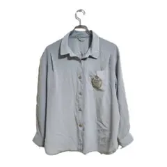 Leilian 長袖シャツ ブラウス M グレー 薄手 きれいめ 上品 春秋