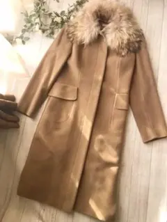 最終お値下げ♡ロペ ROPEタヌキファーアンゴラ混　ロングコート♡定価8万円