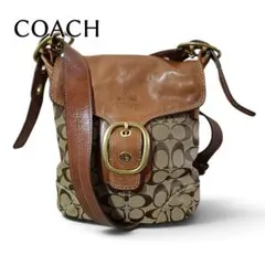 コーチ COACH ショルダーバッグ シグネチャー フラップ キャンバス 革