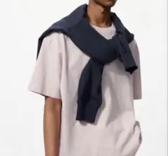 ユニクロ　ボクシークロップドTシャツ　ピンク M