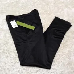 【新品】ナノユニバース ジャージストレッチパンツ 佐藤テーラー 光沢 黒
