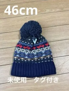 【未使用】GAPノルディック柄ニット帽 46cm ポンポン付き