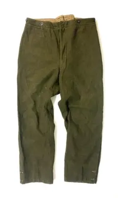 美品 肉厚1940s Euro Vintage ウールパンツ スラックス 針刺し