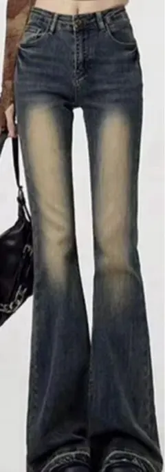 ヴィンテージ加工 フレアデニム ブーツカット パンツ