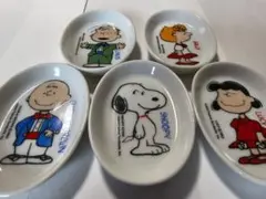 Snoopy Peanuts 陶器製 ミニプレート 5枚セットのサムネイル