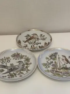 フッチェンロイター　飾り皿　シジュウカラ　ドイツ　ヴィンテージ フッチェンロイター 飾り皿 シジュウカラ 鳥 ドイツ ヴィンテージ