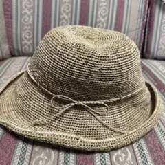 ヘレンカミンスキー ベージュ ストローハット リボン付き - メルカリ