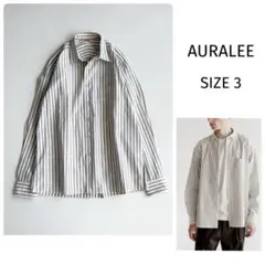 auralee シャツ ストライプ