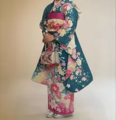 加賀友禅 振袖 桜柄 青紫グラデーション - メルカリ