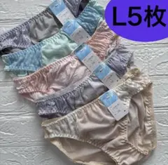 新品　光沢　レディースショーツ　L5枚セット　まとめ売り　トリコットショーツ