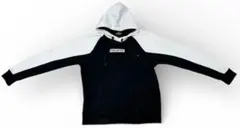 HOLLISTER 切替パーカー 黒×白 メンズM フード