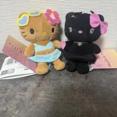 ハローキティ マスコット　XOXOギャル　日焼けキティ　小悪魔キティ　2点セット