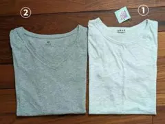レディースМ　Tシャツ2枚セット　白系　グレーのサムネイル
