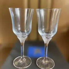 クリスタルカット ワイングラス 2個セット