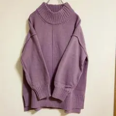 【美品】オシャレウォーカー n'Or ハイネックニット グレイッシュラベンダー
