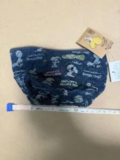 スヌーピー SNOOPY デニム　ビーグルハグ　舟形ポーチ　マリモクラフト